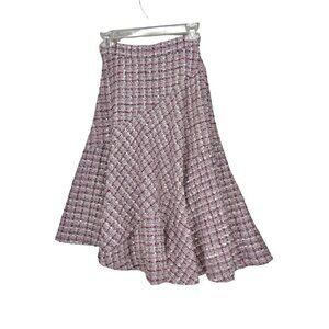 31 Sons de mode Japanese‎ Pink Tweed Midi skirt Size XS Flare Feminine Coquette